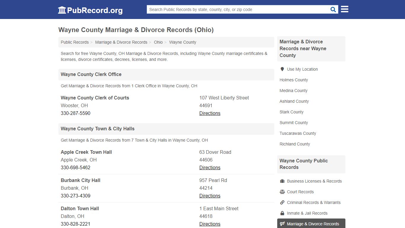 Free Wayne County Marriage & Divorce Records (Ohio Marriage & Divorce ...